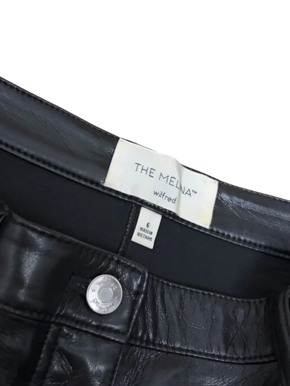 ARITZIA WILFRED Faux Vegan Leather Pants THE MELINA Straight Trousers Womens 6
